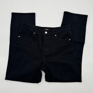 Express Conscious Edit Womens High Rise Straight Ankle Jeans Black Size 8R